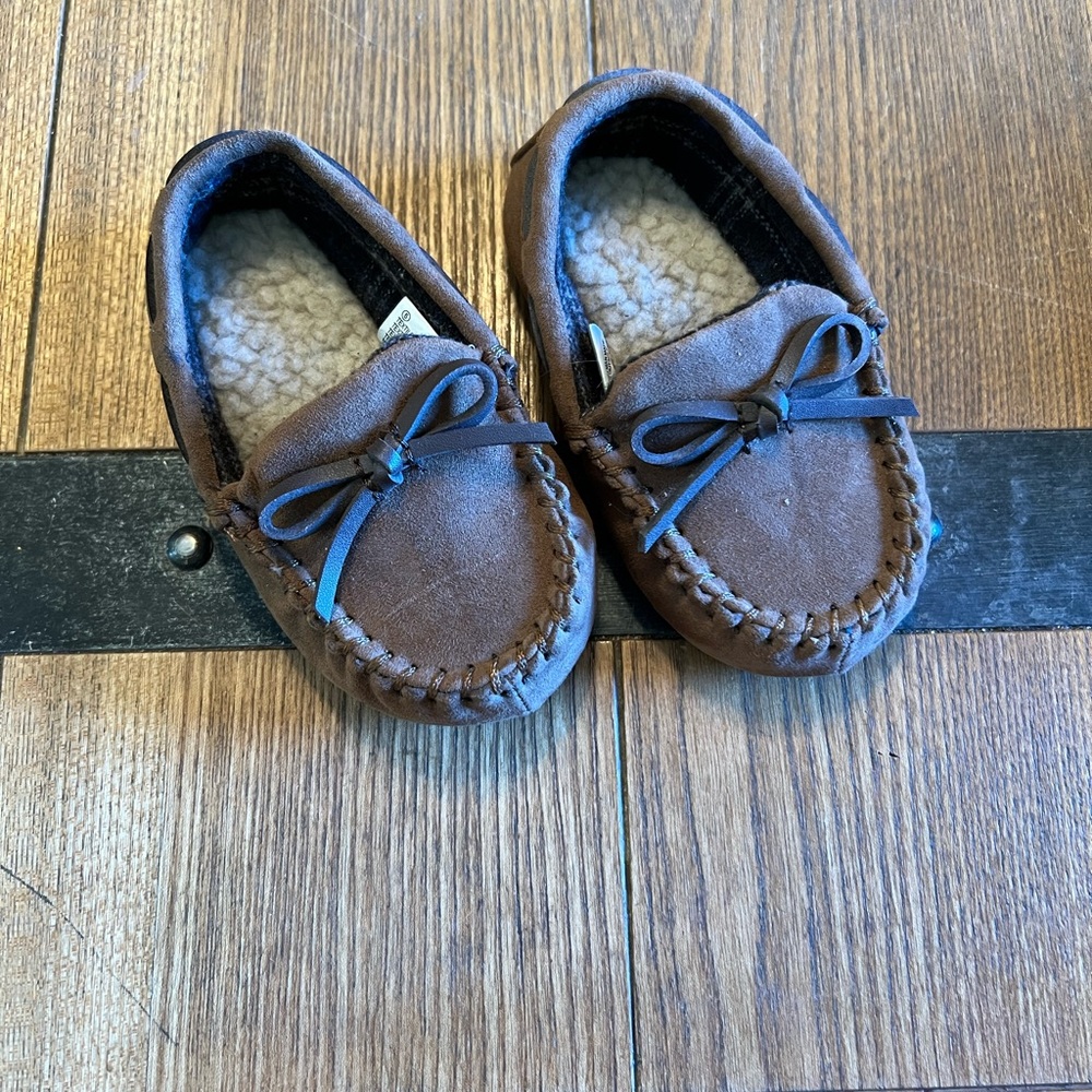 Carter's Brown Leather Moccasins with Classic Stitching